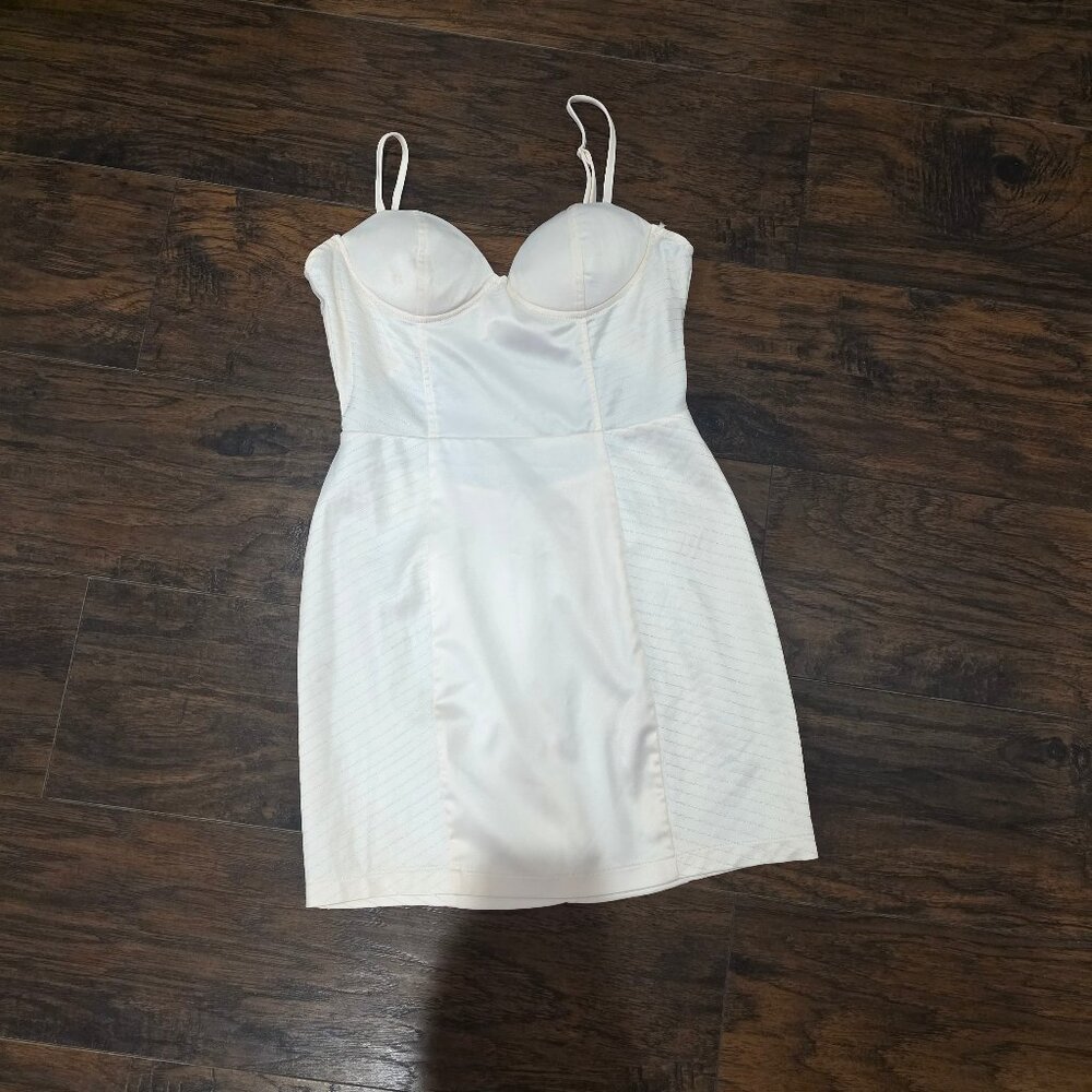 TOBI White Satin Dress